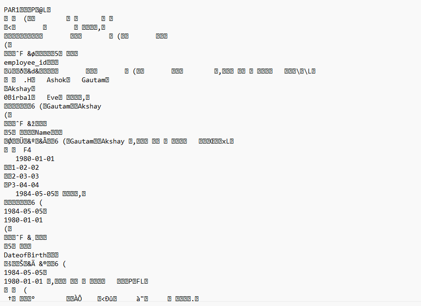 Parquet File Format Example