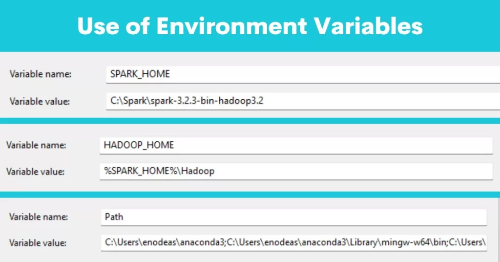 Setting Environment Variables for Install PySpark on Windows Machine