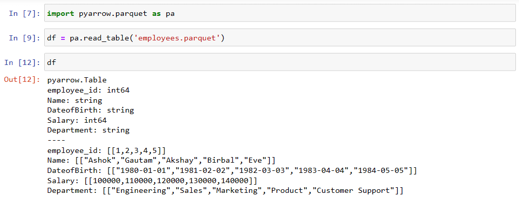 Read Parquet Files PyArrow Jupyter Notebook