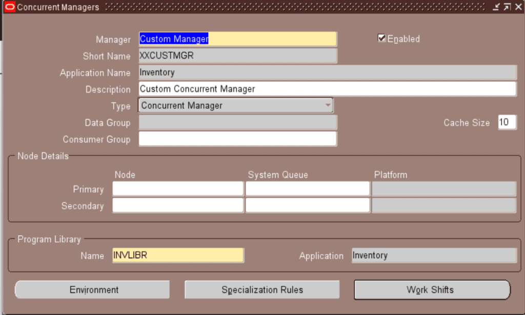 Define Concurrent Manager in Oracle apps R12