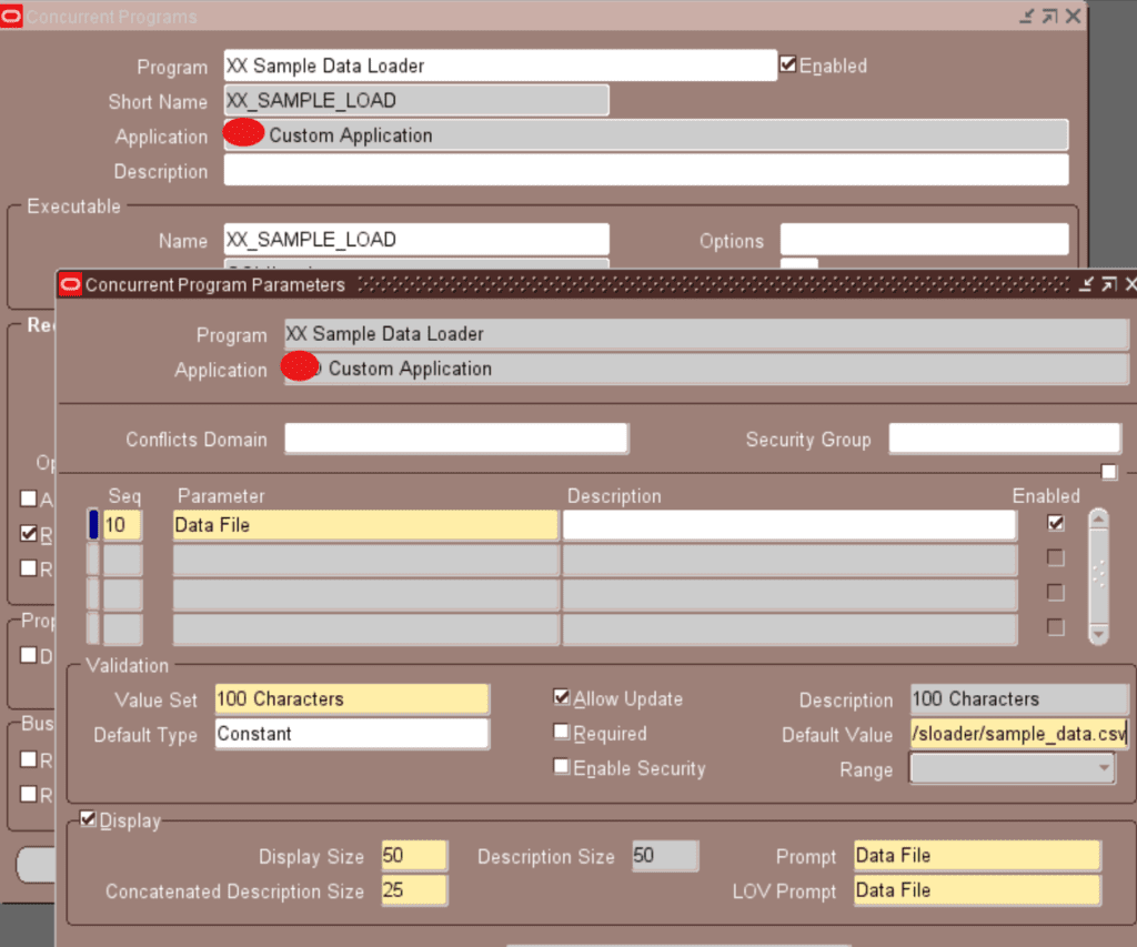 SQL*Loader Concurrent Program Defination in Oracle Apps