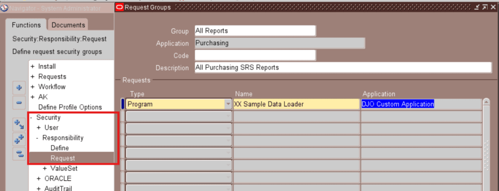 Add Concurrent Program to Request Group in Oracle Apps
