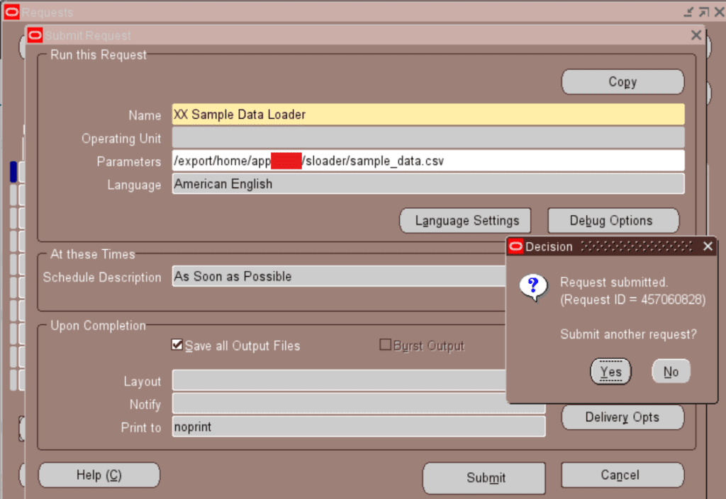 Submit SQL Loader Concurrent Program in Oracle Apps R12
