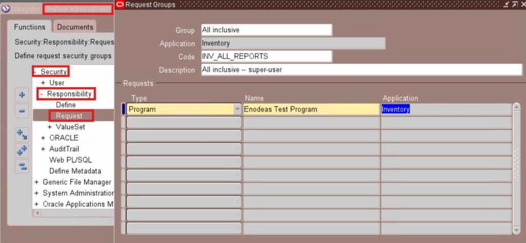 assign concurrent program to request group