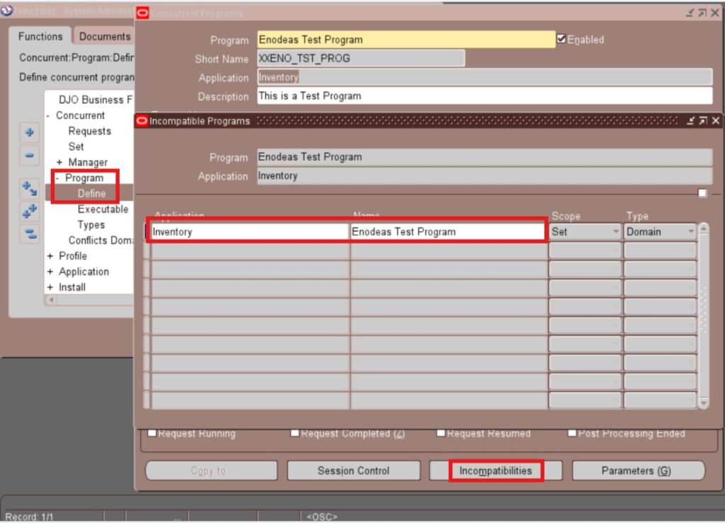 Concurrent Program Incompatibility in Oracle Apps