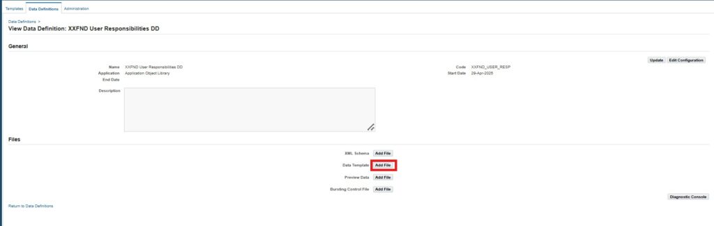 Create data definition add file