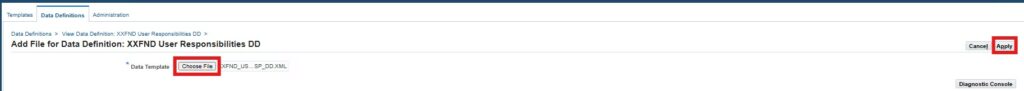Create data definition upload xml file