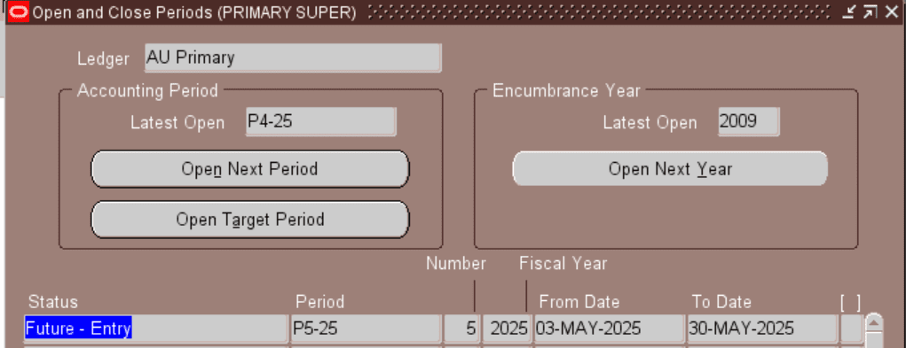 GL Period Open in Oracle Apps R12