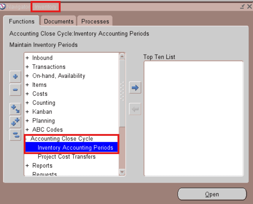 Inventory Period Navigation in Oracle Apps R12
