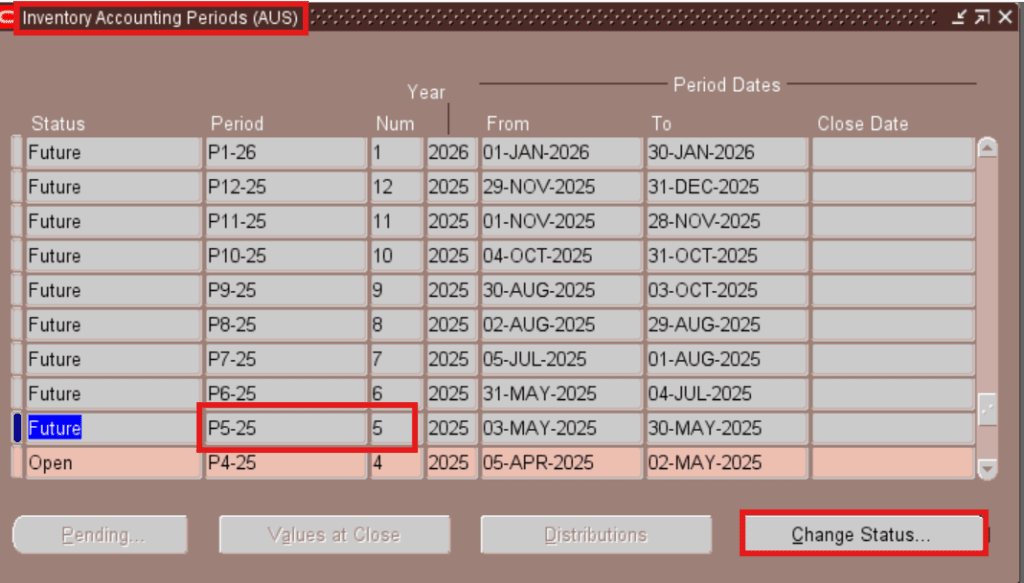 How to Open Inventory Period in Oracle Apps R12
