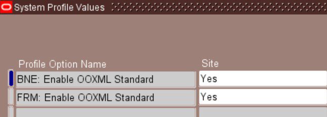 profile FRM BNE: frm enable ooxml standard