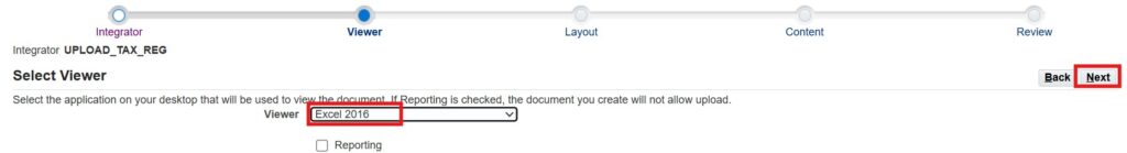 Select Viewer create document oracle web adi