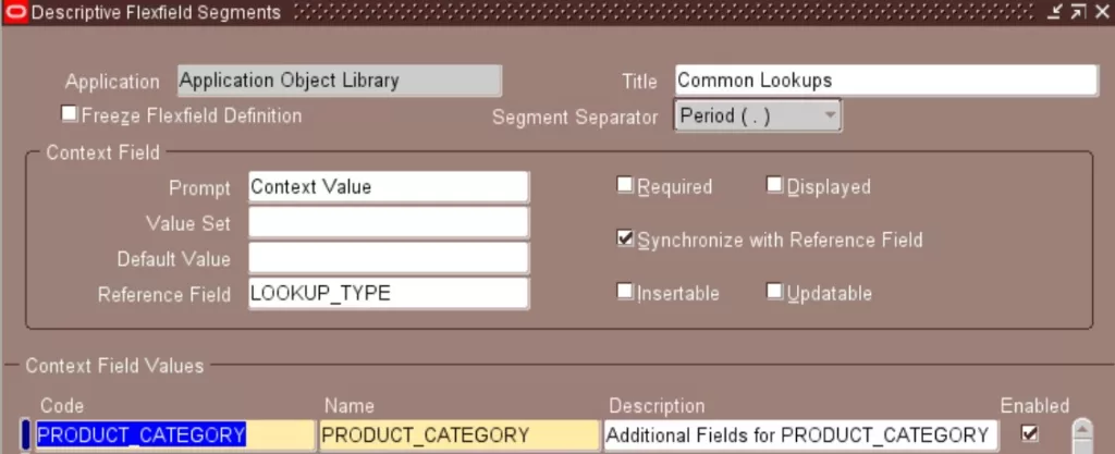 Defining Lookup DFF Context