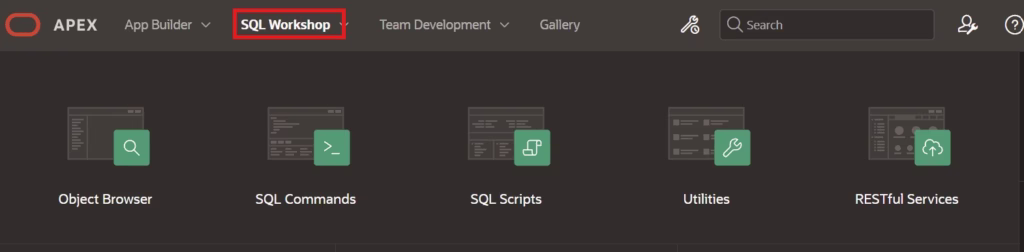 Oracle APEX SQL Workshop